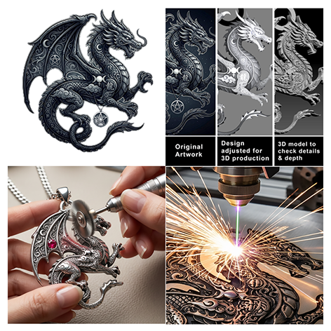 Custom 3D tattoo jewelry